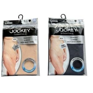 JOCKEY ESSENTIALS NWT women’s nude & black seam free slimming high waisted thong